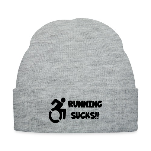 Wheelchair users hate running and think it sucks! - Knit Cap with Cuff Print
