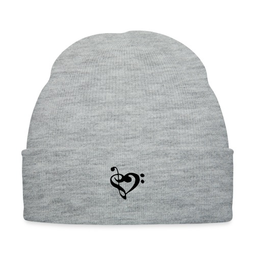 musical note with heart - Knit Cap with Cuff Print