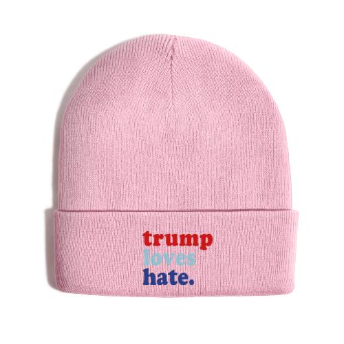 Trump Loves Hate - Knit Cap with Cuff Print