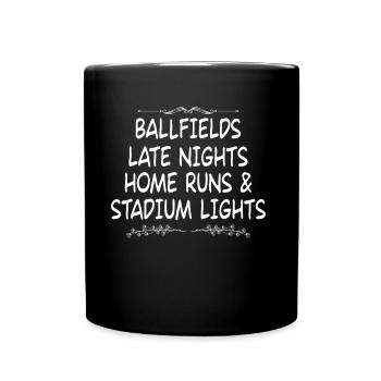 Ballfields Late Nights Home Runs Stadium Lights - Full Color Mug - black - Front