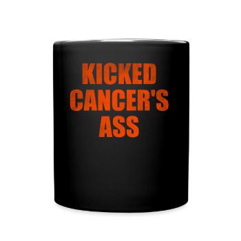 Kicked cancer's ass - Full Color Mug - black - Front