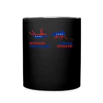 Republican paralyzed goat Democrat disease rat - Full Color Mug - black - Front
