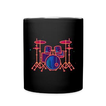 Drum Kit Graphic - Full Color Mug - black - Front