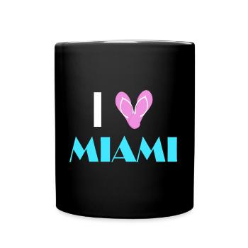 I Love Miami Heart Sandals Miami Pride Beach Vacat - Full Color Mug - black - Front