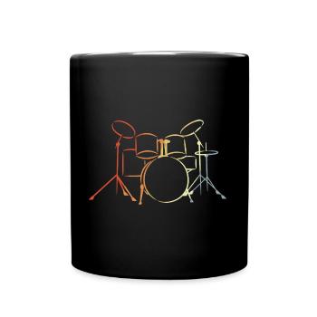 Vintage Drum Set - Full Color Mug - black - Front