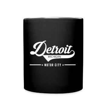 Detroit Michigan Motor City - Full Color Mug - black - Front