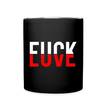 Bold Red-White Typographic Rebel - Full Color Mug - black - Front