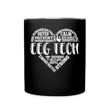 EEG Tech, electroencephalograph - Full Color Mug - black - Front