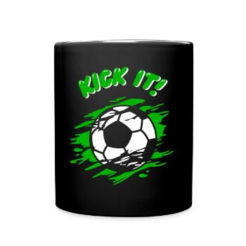 Kick It Soccer Ball - Full Color Mug - black - Front