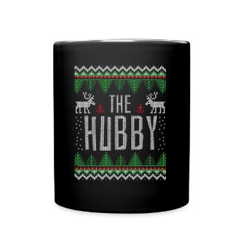 Hubby Wifey Matching Ugly Christmas Party - Full Color Mug - black - Front