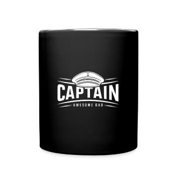 Captain Awesome Dad Saying Quote Father`s Day - Full Color Mug - black - Front