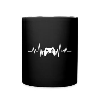 Gaming Controller Heartbeat - Full Color Mug - black - Front