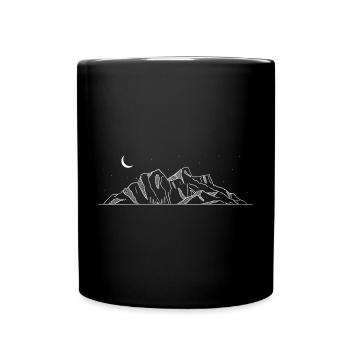 Moonlit Mountain Ridge - Full Color Mug - black - Front