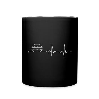Burger Beat Heartbeat Graphic - Full Color Mug - black - Front