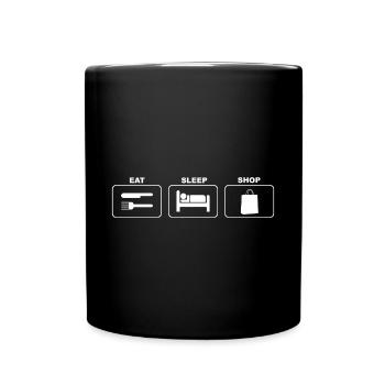 Eat Sleep Shop Shopping - Full Color Mug - black - Front