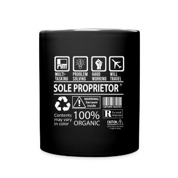 Sole Proprietor T Shirt - Multitasking Job Gift It - Full Color Mug - black - Front
