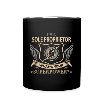 Sole Proprietor T Shirt - Superpower Job Gift Item - Full Color Mug - black - Front