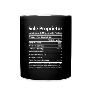 Sole Proprietor T Shirt - Nutritional And Undeniab - Full Color Mug - black - Front