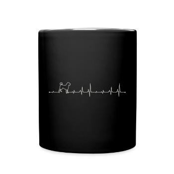 Dog Heartbeat Silhouette - Full Color Mug - black - Front