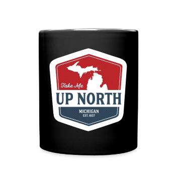 Vintage Up North Michigan - Full Color Mug - black - Front
