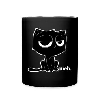 Meh Cat - Full Color Mug - black - Front