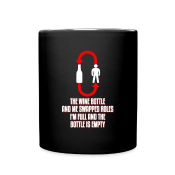 Funny Pictures Saying Wine Bottle - Full Color Mug - black - Front