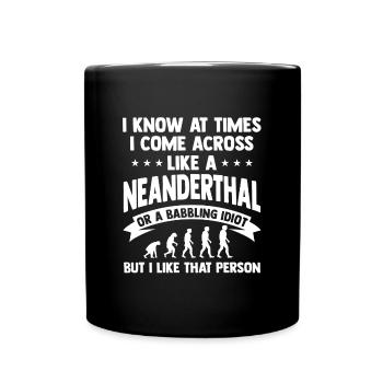Neanderthal Prehistoric Paleoanthropology - Full Color Mug - black - Front