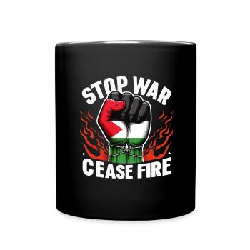 Stop War Cease Fire - Full Color Mug - black - Front