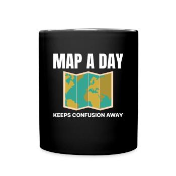 World Map GIS Cartography Earth Geography - Full Color Mug - black - Front