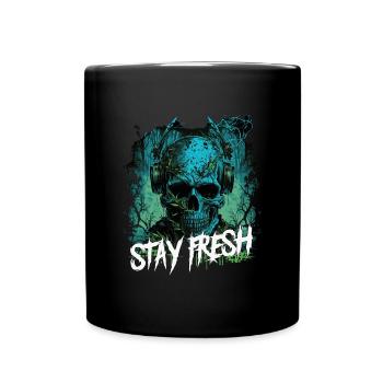 Zombie skull Disc Jockey - Full Color Mug - black - Front