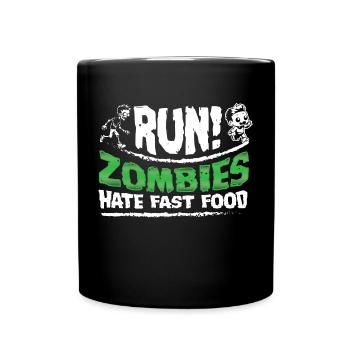 Zombies hate fast food - Full Color Mug - black - Front
