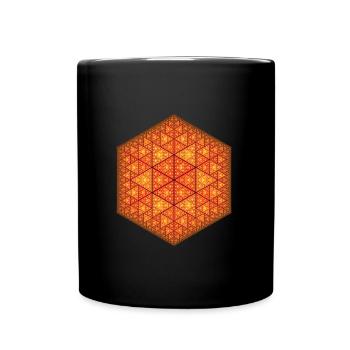 Fractal star of sierpinski triangles - Full Color Mug - black - Front