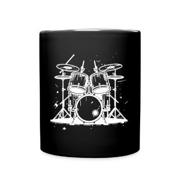 Drum Kit Graphic - Full Color Mug - black - Front