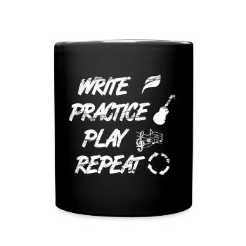 Write Practice Play Repeat - Full Color Mug - black - Front