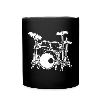Drum Kit Sketch - Full Color Mug - black - Front