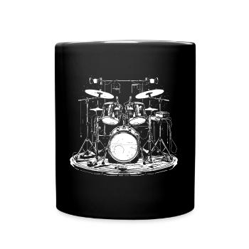 Drum Set Graphic - Full Color Mug - black - Front