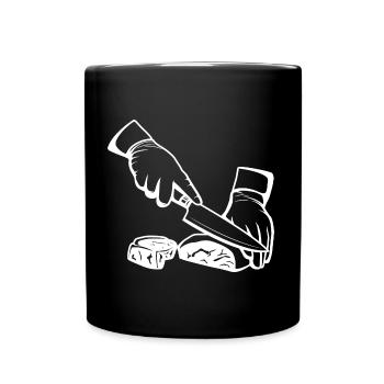 Cutting Meat Sketch - Full Color Mug - black - Front