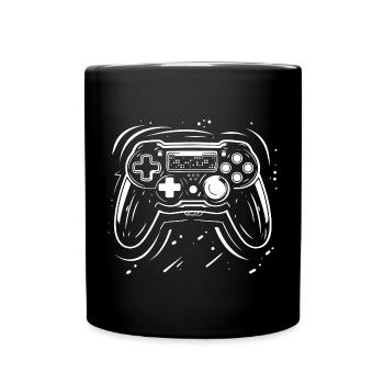 Gaming Controller Drawing - Full Color Mug - black - Front