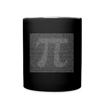 Bold Pi in 3141 Characters - White Print - Full Color Mug - black - Front