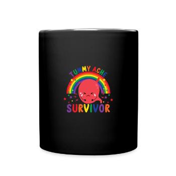 Tummy Ache Survivor Stomachache Funny Tummy Ache - Full Color Mug - black - Front