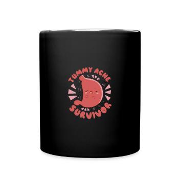 Tummy Ache Survivor Stomachache Kids Tummy Ache - Full Color Mug - black - Front