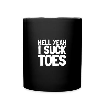 Funny Foot Fetish Sucking Toes Joke I Suck Toes - Full Color Mug - black - Front