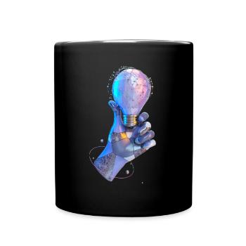 3D flashlight just in purple color - Full Color Mug - black - Front
