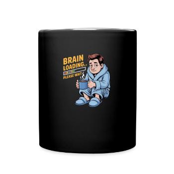 Brain Loading Funny Dad Coffee - Full Color Mug - black - Front