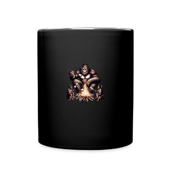 Bigfoot at the campfire - Full Color Mug - black - Front