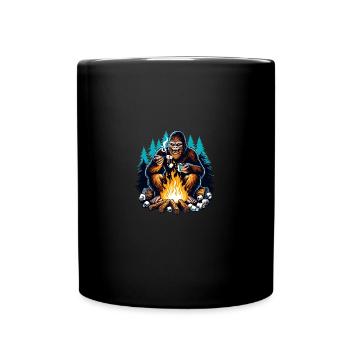 Bigfoot at the campfire - Full Color Mug - black - Front
