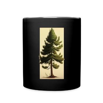 Minimalist Pine Tree Art for a Natural Look - Full Color Mug - black - Front