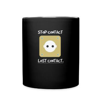 stop contact lost contact design - Full Color Mug - black - Front