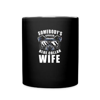 Somebody's Spoiled Blue Collar Wife Trendy Aesthet - Full Color Mug - black - Front