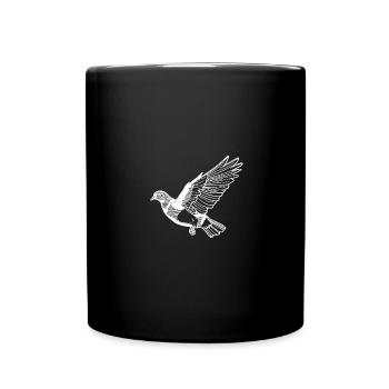 Pretty Flying Pigeon On Wide Wings - Full Color Mug - black - Front